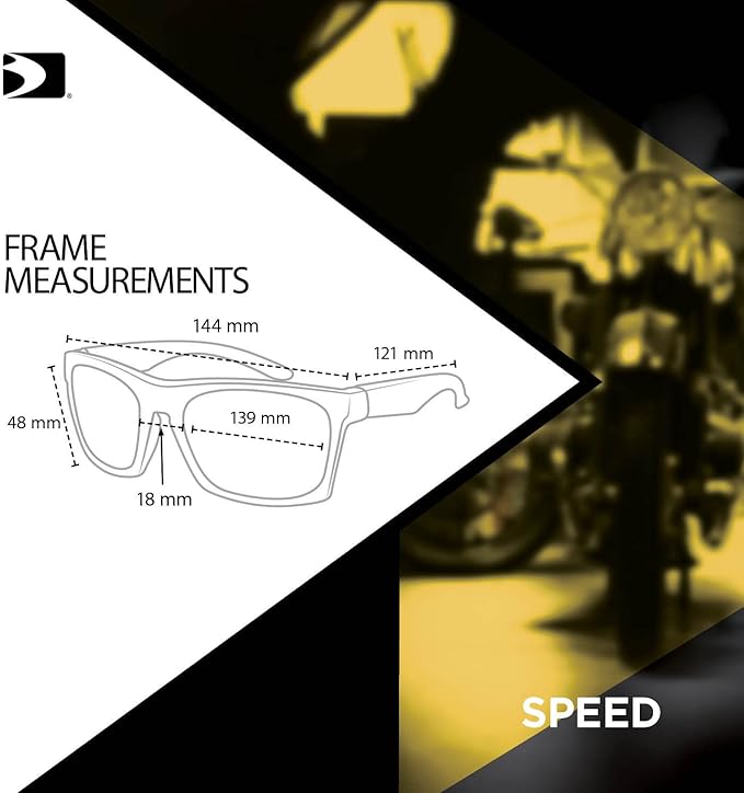 Bobster Speed Cycling Sunglasses – Smoked Crimson Mirror Lens | BSPE01 Specs Measurements