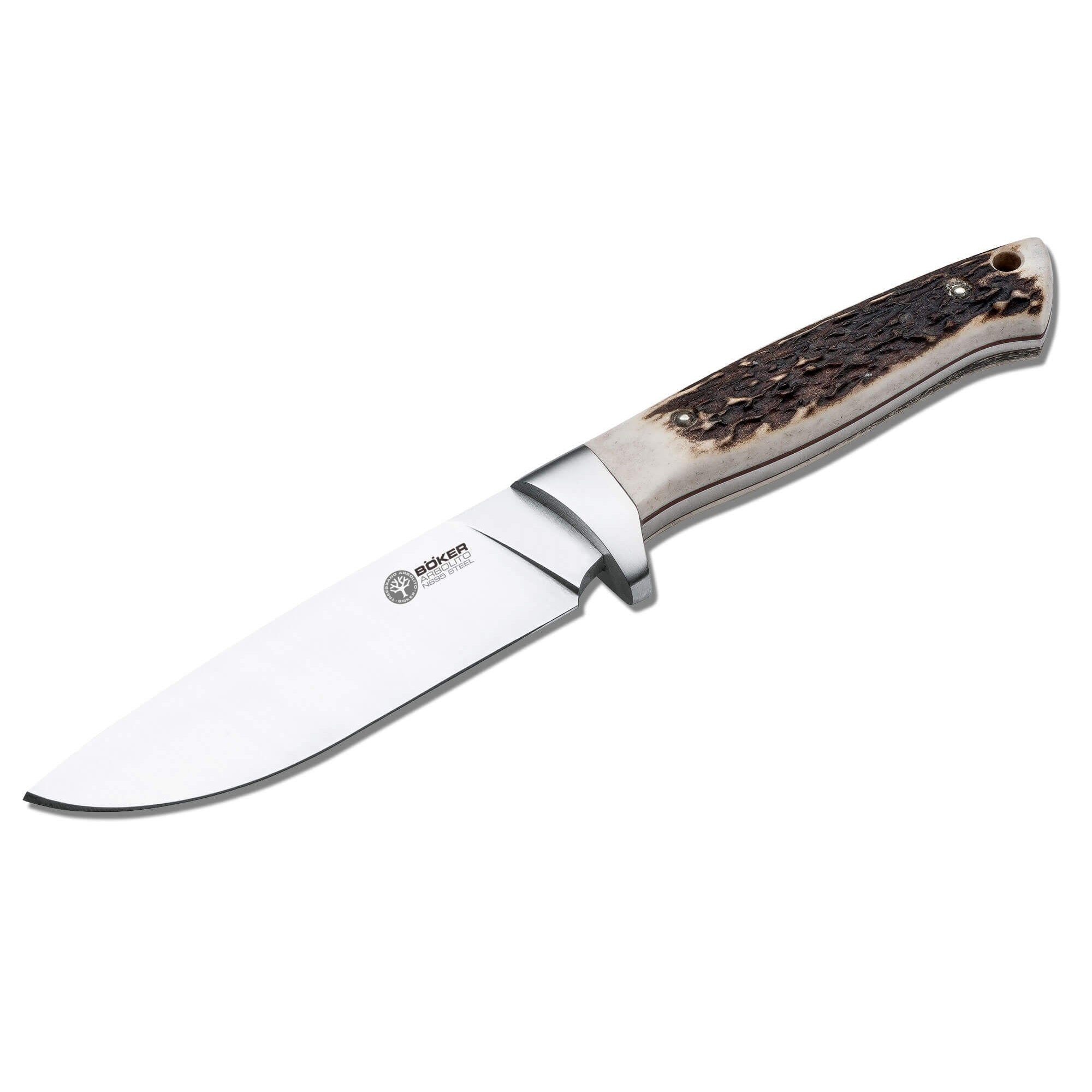 Boker Arbolito Hunter stag fixed blade knife 02BA351H