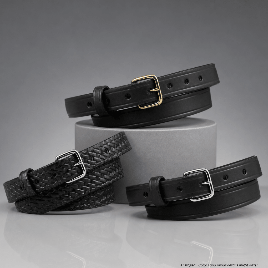 Boston Leather 6581 one inch off duty belt in black leather, primary product view