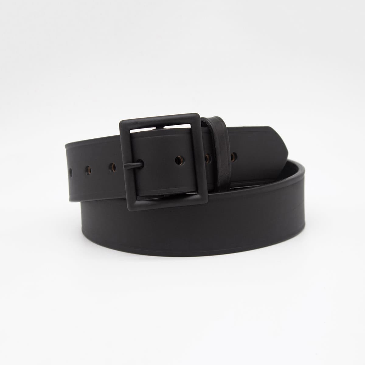 Black belt with a buckle on a white background