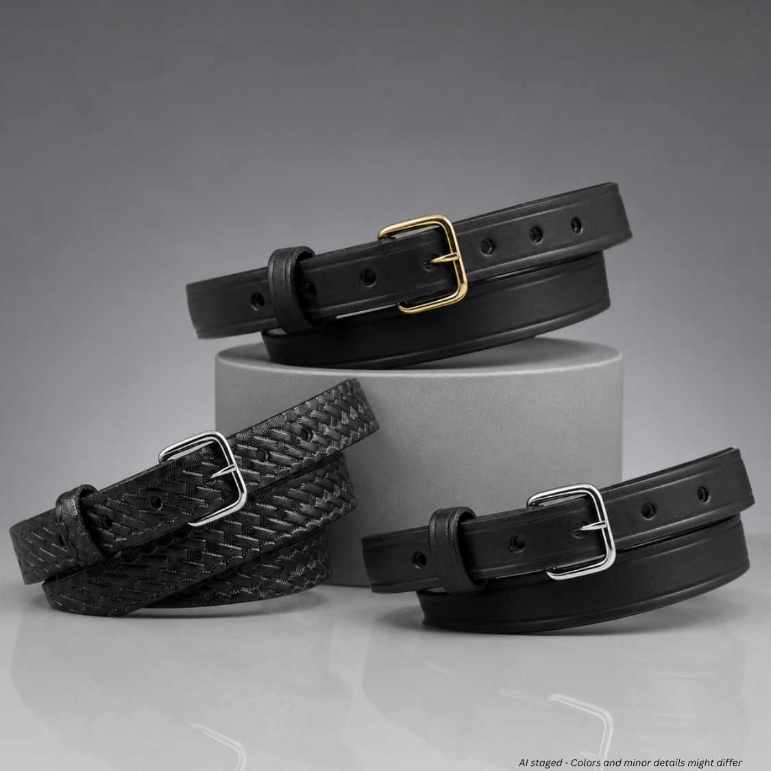 Boston Leather 6581 one inch off duty belt in black leather, primary product view