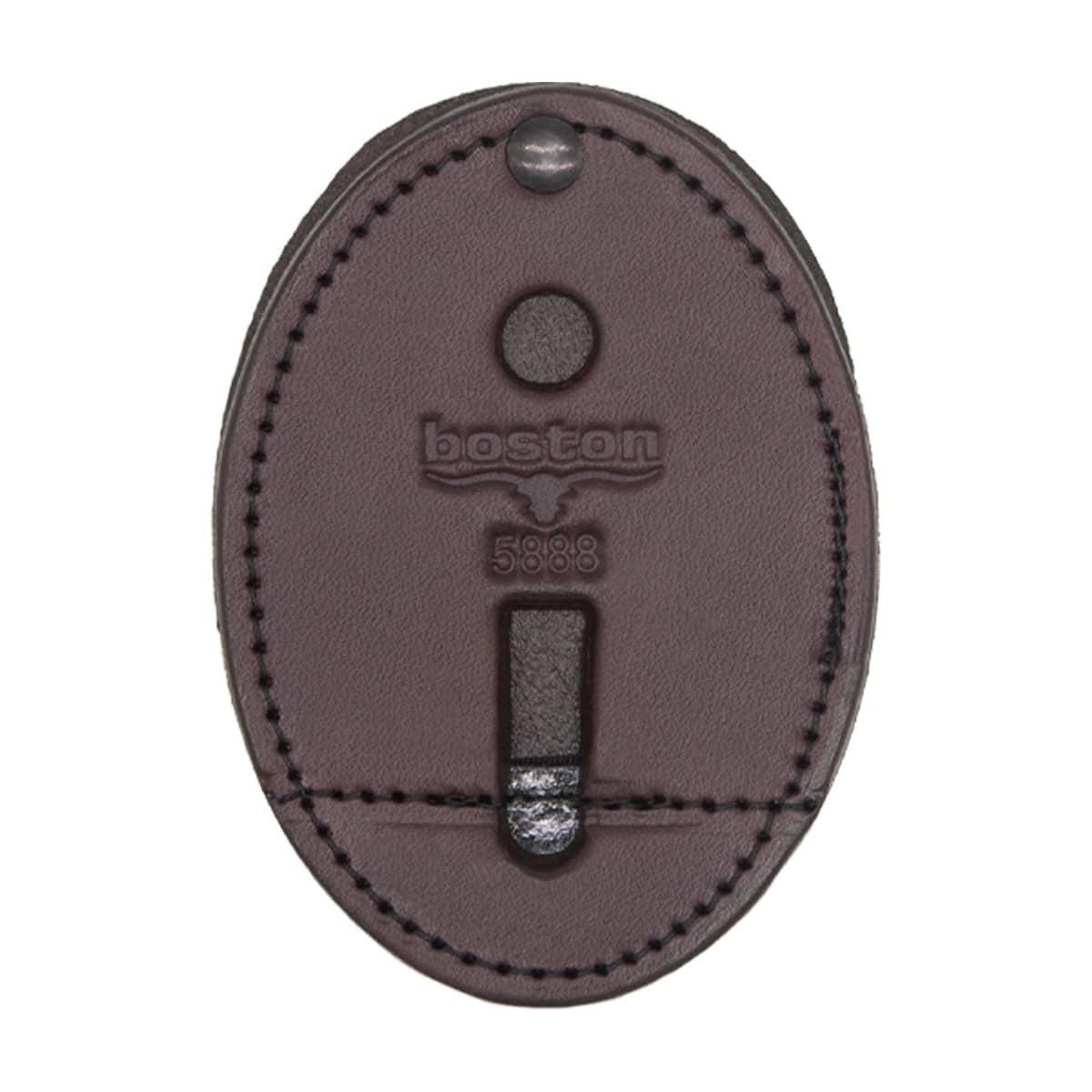 Boston Leather Oval Badge Holder Hook And Loop Closure - WCUniforms