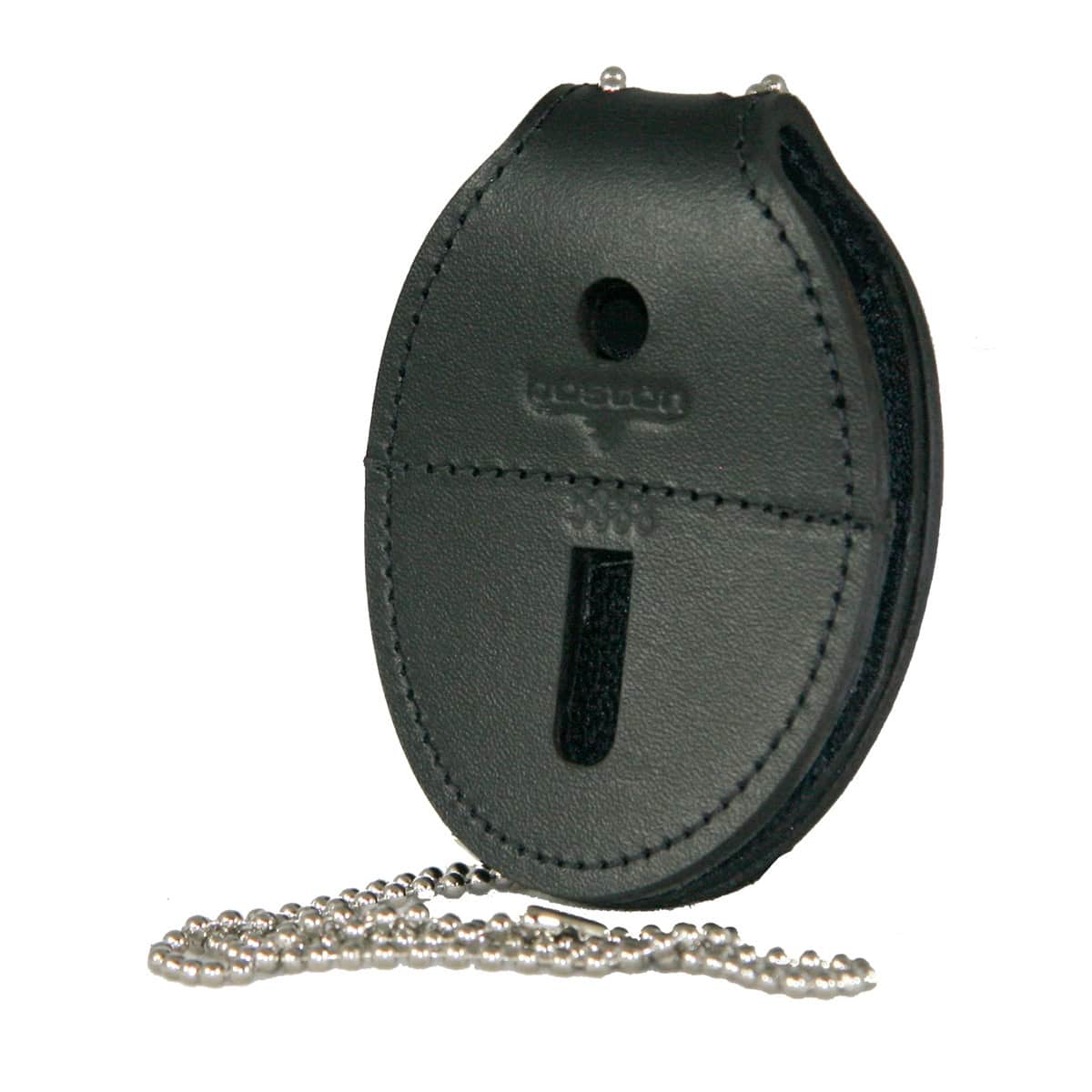 Boston Leather Oval Badge Holder Hook And Loop Closure - WCUniforms