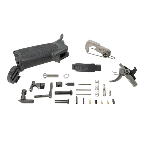 Bravo Company USA BCMGUNFIGHTER AR-15 Enhanced Lower Parts Kit components with springs and pins displayed.
