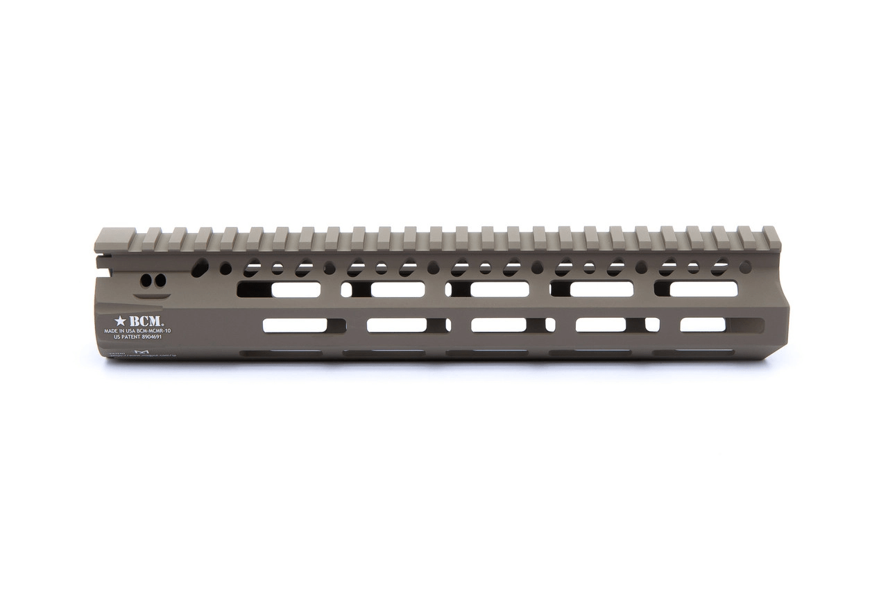 Bravo Company USA MCMR M-LOK compatible modular rail in flat dark earth, designed for enhanced versatility and stability.