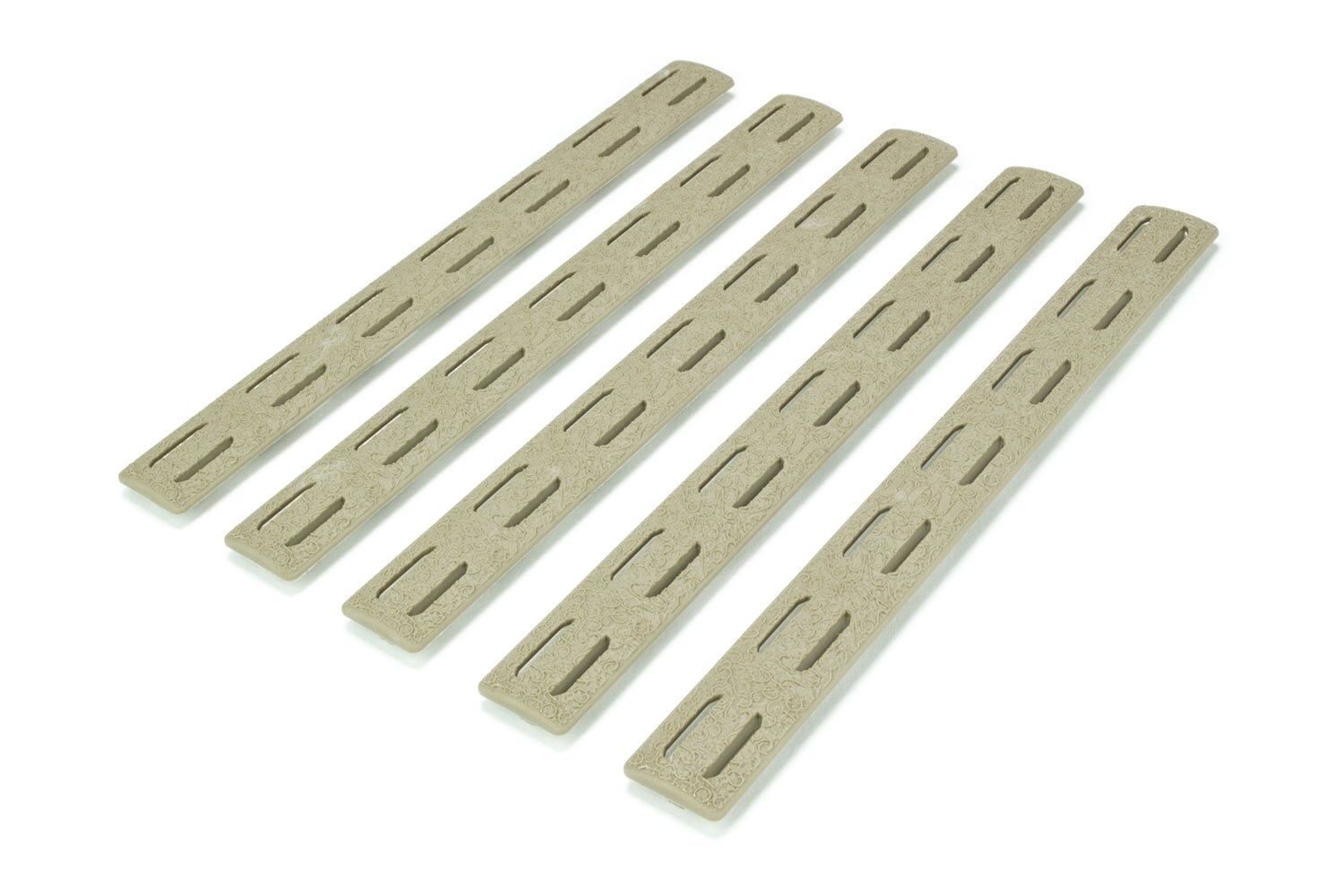Bravo Company USA MCMR Rail Panel Kit, five 5.5-inch polymer strips, designed for BCM handguards, offering a non-slip surface.