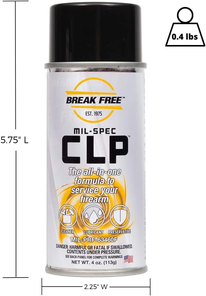 Break Free CLP® Cleaner Lubricant & Protectant (0.68, 2, 12, pint, 5L, 1 gal) - WCUniforms