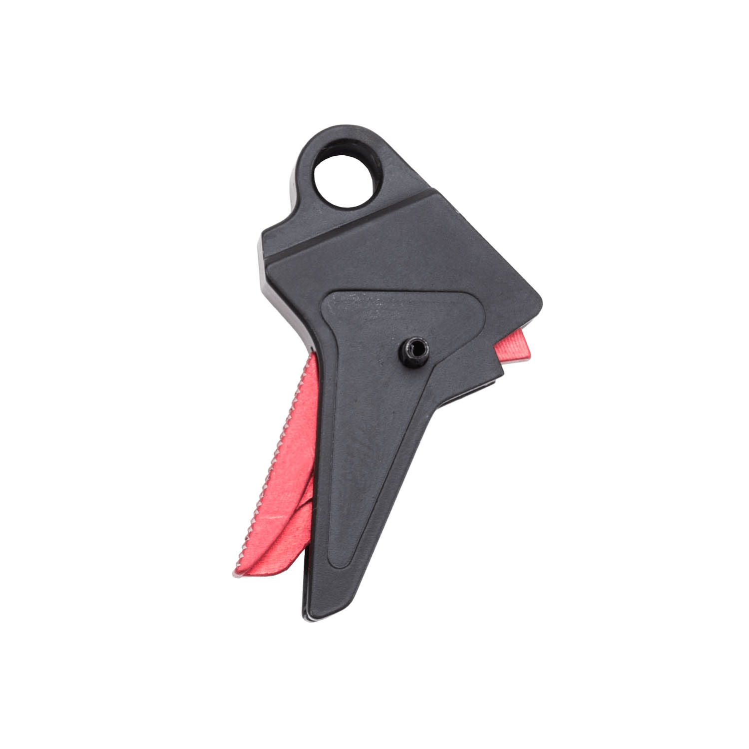 Canik Aluminum Flat Trigger Assembly for METE SFx, SFT, SFx Pro, SFT Pro with red and black design.
