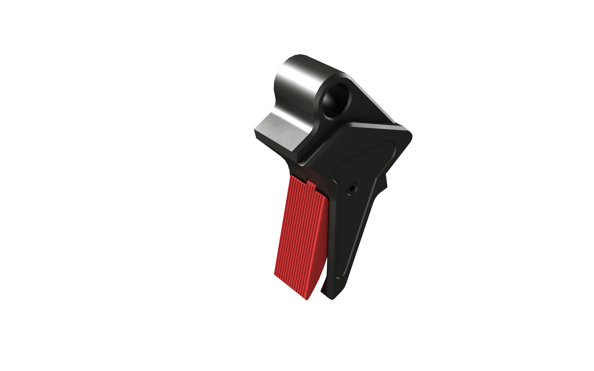 Canik Compact Pistol Aluminum Flat Trigger Assembly with red trigger, designed for TP9 ELITE and METE models.