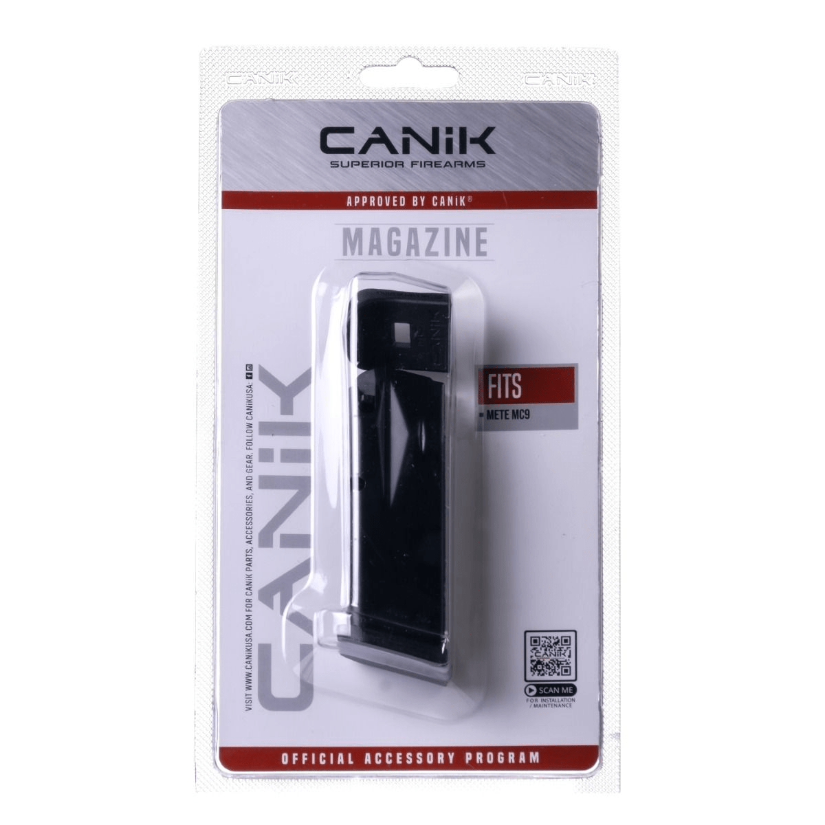 Canik METE MC9 12rd magazine with grip extension, compatible with Canik METE MC9 and TP9 Elite SC, 9mm Luger.