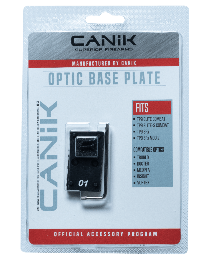 Canik Optic Base Plate packaging on a white background
