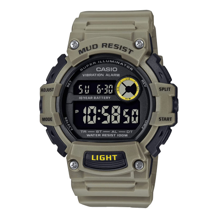 Casio Mud-Resistant Digital Watch with Vibration Alarm TRT110H - WCUniforms