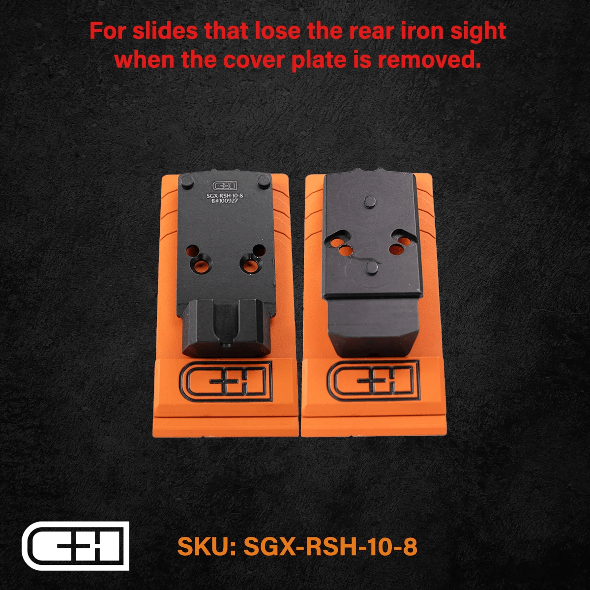 C&H Precision Optics cover plate for SIG slides, ensuring rear iron sight retention and compatibility with various optics.