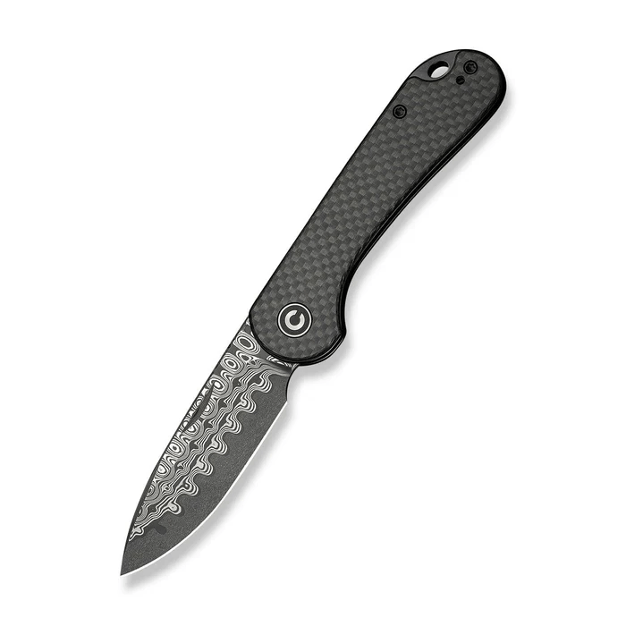 CIVIVI Elementum Slip Joint Knife Carbon Fiber Handle (2.96"" Damascus Blade)
