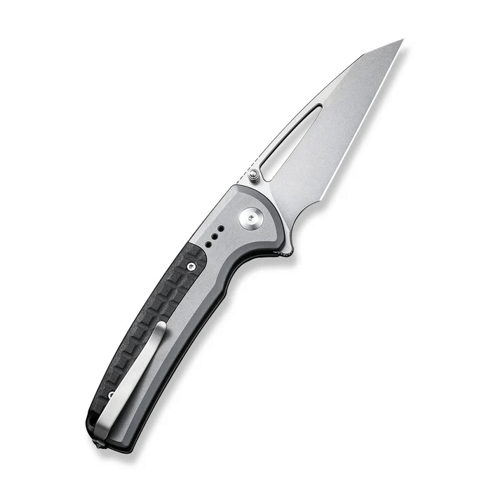 CIVIVI Sentinel Strike knife with a sleek gray aluminum handle and 3.7" K110 blade, featuring a modern design and thumb stud.