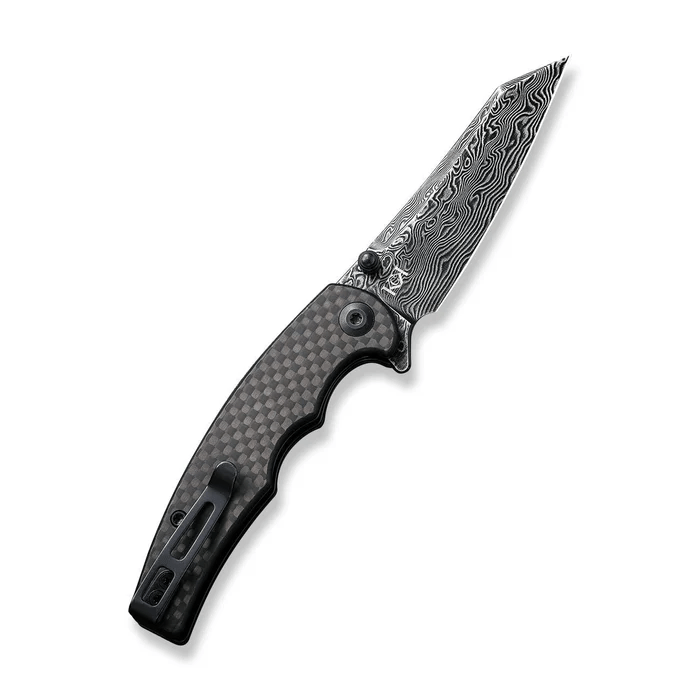 CIVIVI P87 Folder Flipper Knife with carbon fiber and G10 handle, featuring a 2.90" Damascus blade.
