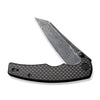 CIVIVI P87 Folder Flipper Knife with carbon fiber handle and 2.90" Damascus blade, showcasing precision craftsmanship.