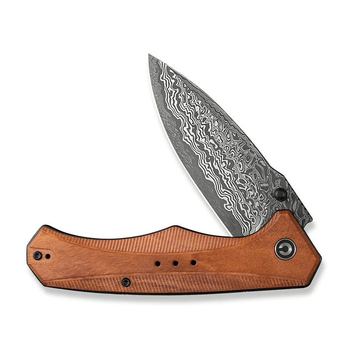 CIVIVI Photonix Flipper & Thumb Stud Knife Guibourtia Wood Handle (3.7" Damascus Blade) C23081B-DS1 - WCUniforms