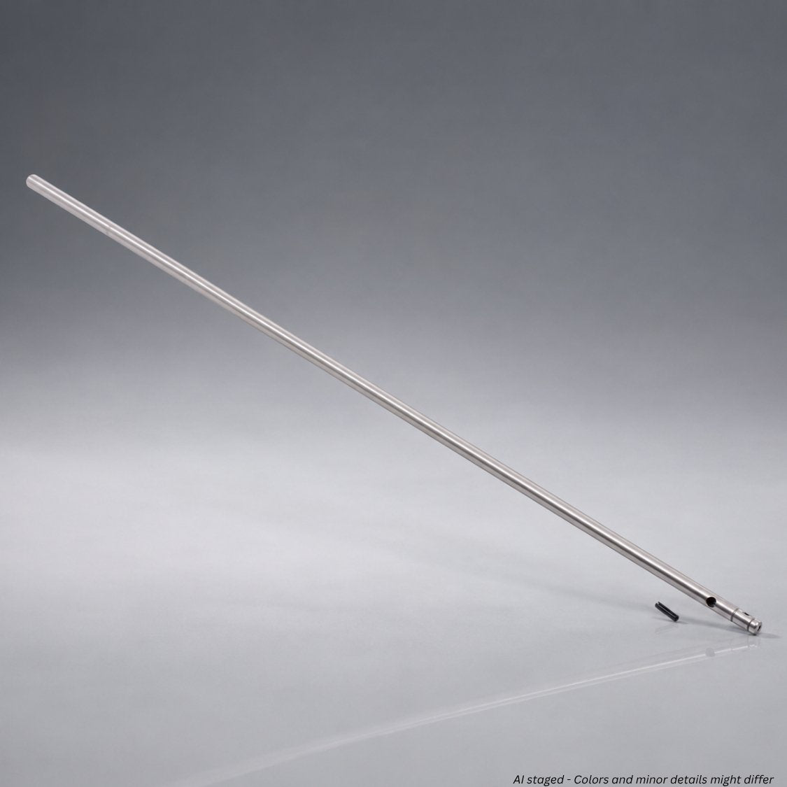 CMMG 55DA196 rifle length gas tube kit in stainless steel, product and UPC label view