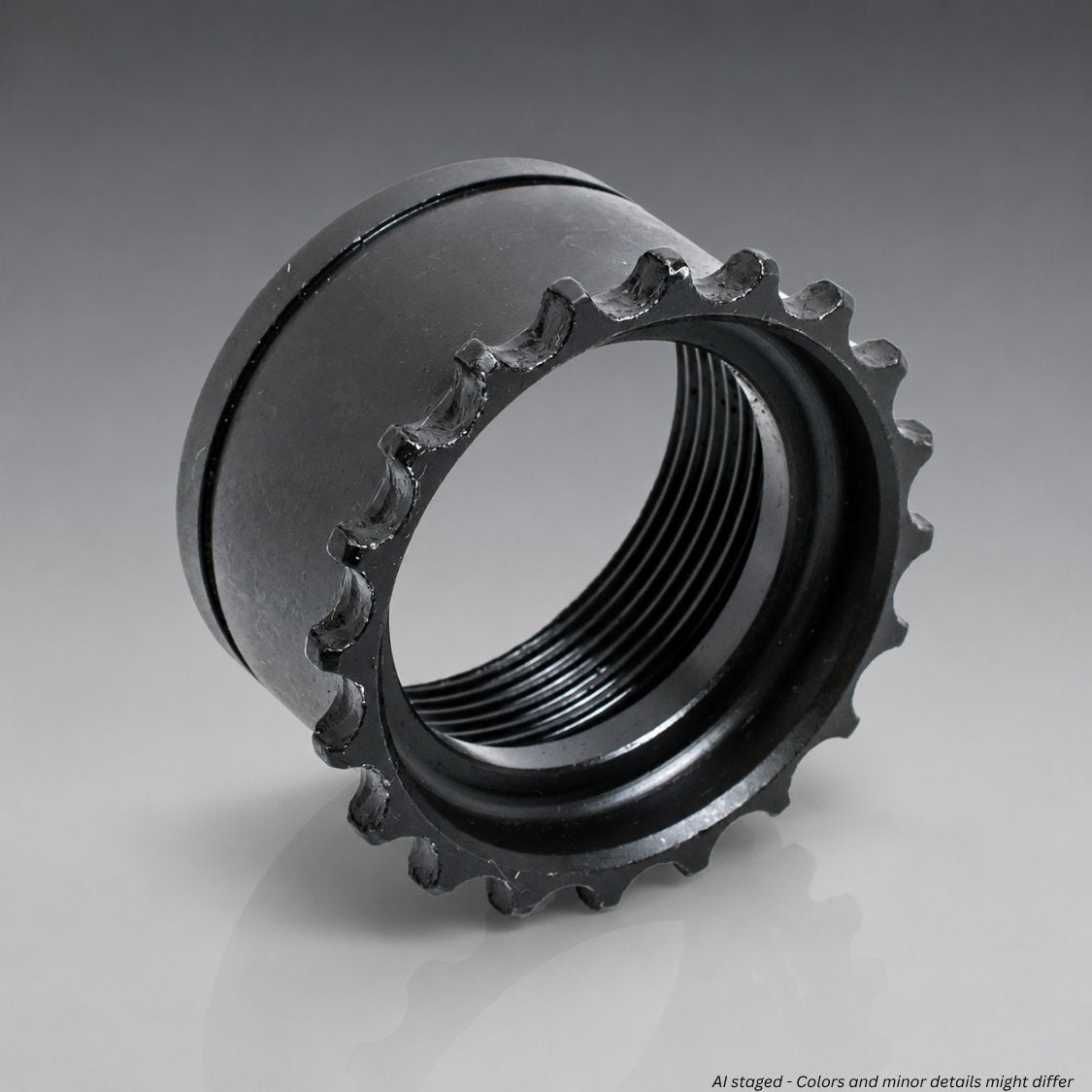 CMMG AR15 mil-spec steel barrel nut model 55DA296, primary product view with UPC label