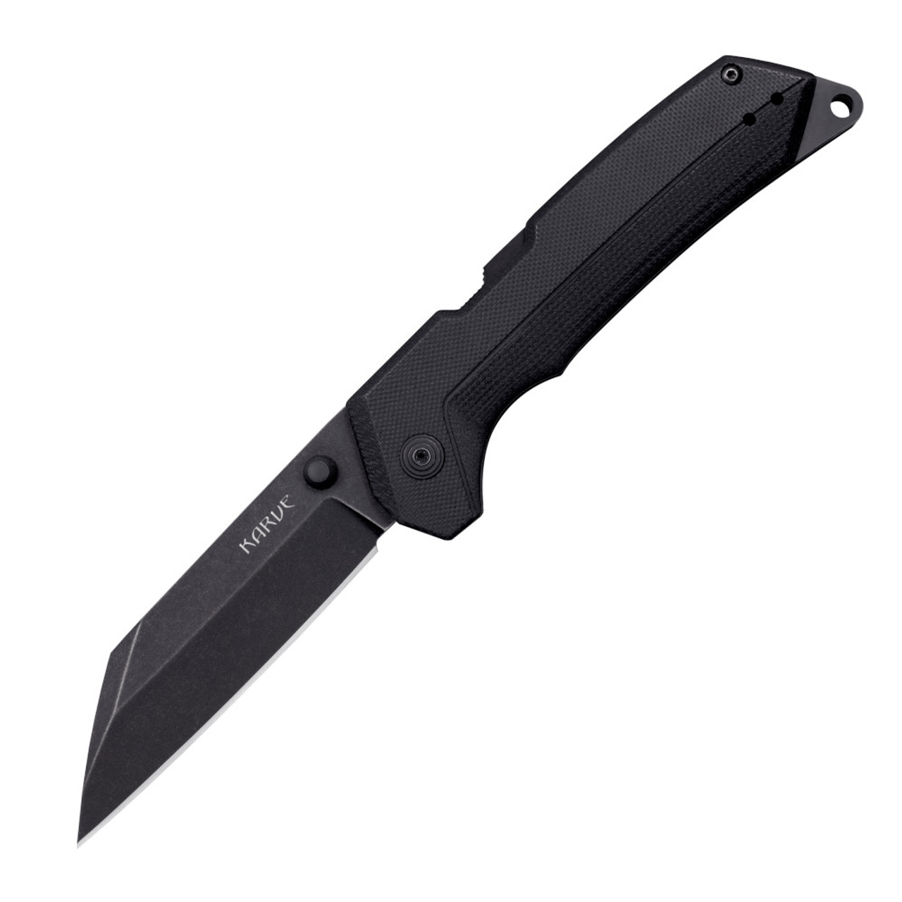 Cold Steel Karve Knife with a sleek black handle and sharp blade, perfect for outdoor tasks and high-performance cutting.