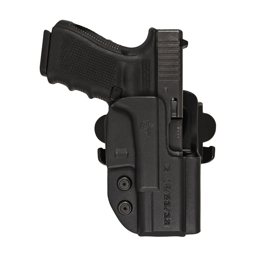 Comp-Tac International OWB Kydex Holster with Glock handgun, designed for fast draw and secure fit.