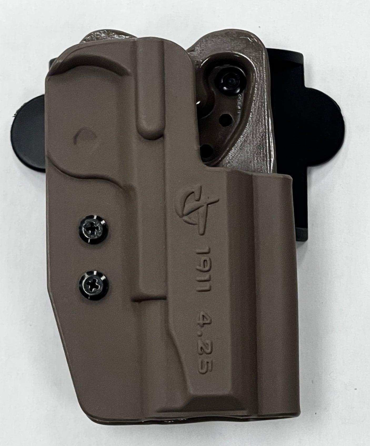 Brown gun holster with '1911' and '4.25' text on a white background