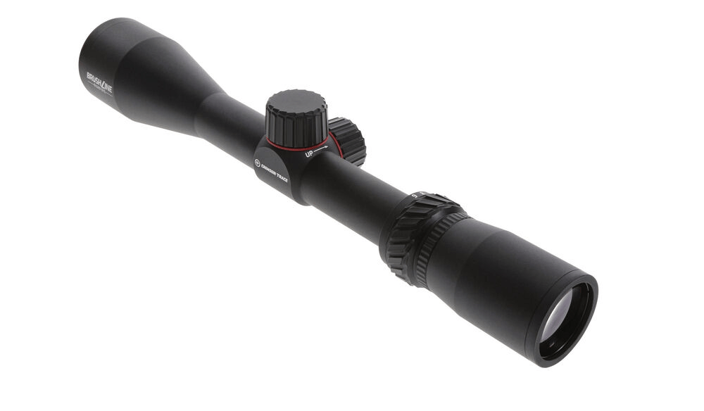 Crimson Trace Brushline 3-9x40mm scope with BDC Rimfire reticle, lightweight aerospace-grade aluminum construction.