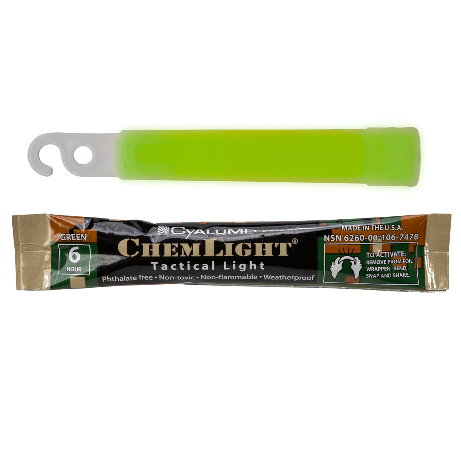 Cyalume ChemLights/Glowsticks 4'' 6 - Hour (100 - Pack) Green or Orange - WCUniforms