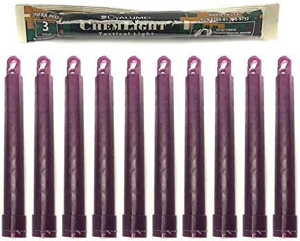 Cyalume IR ChemLight 9-97520PF 10-pack, ten 6 inch purple sticks with a foil wrapper