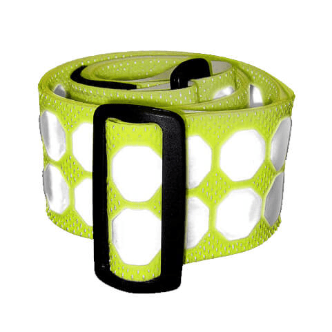 Cyalume PT Belt with Velcro in high visibility yellow, featuring reflective accents for safety in low light conditions.