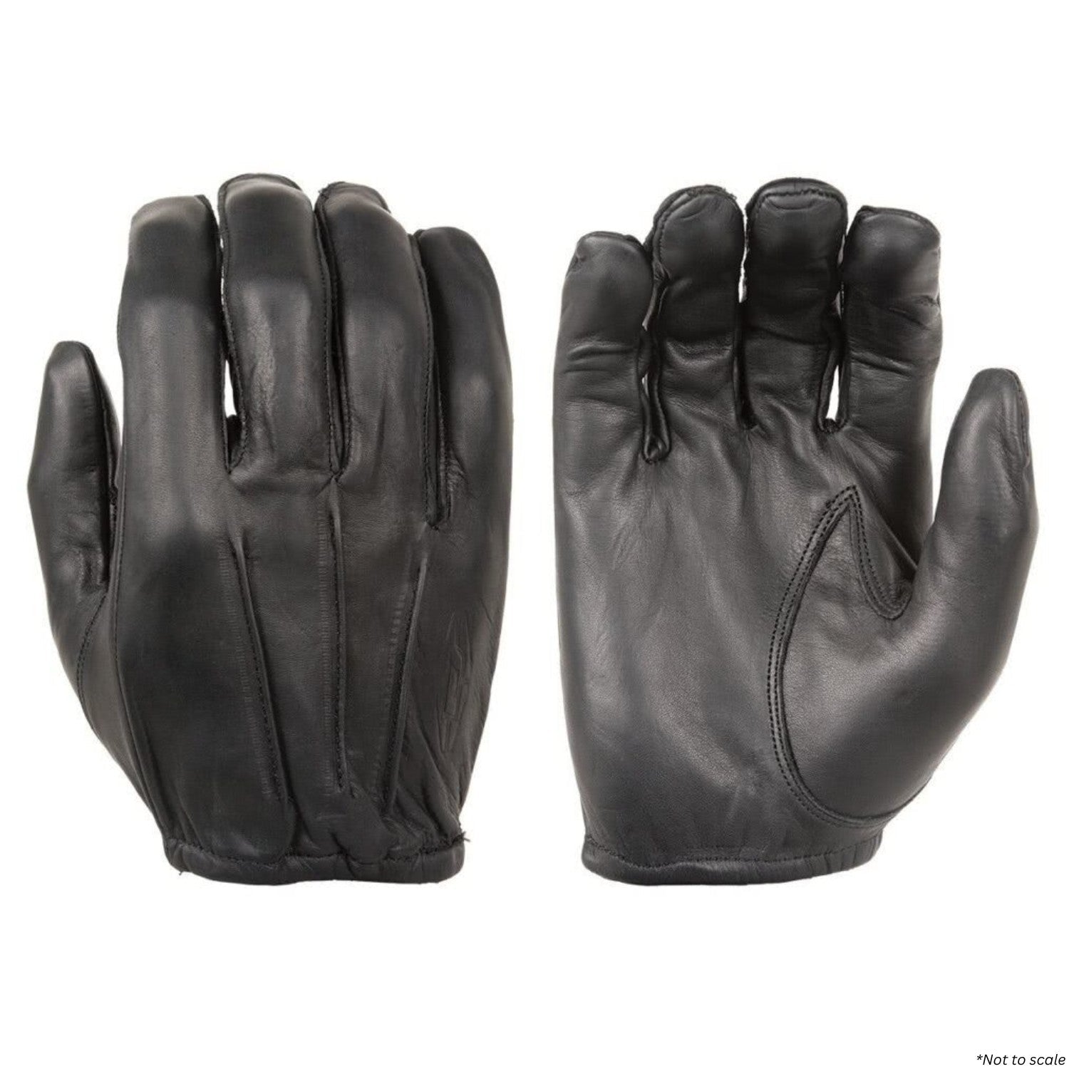 Front and back view of Damascus Dyna-Thin Unlined Leather Gloves with Short Cuff D20P