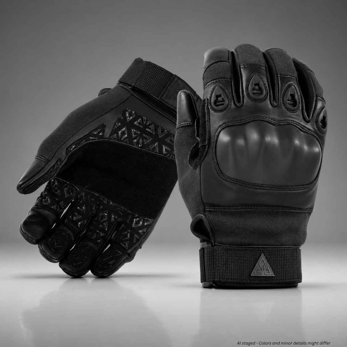 Damascus Phenom 6 Responder II Tactical Rappel Glove PG2 in black, pair showing silicone grip palm and hard knuckle guard