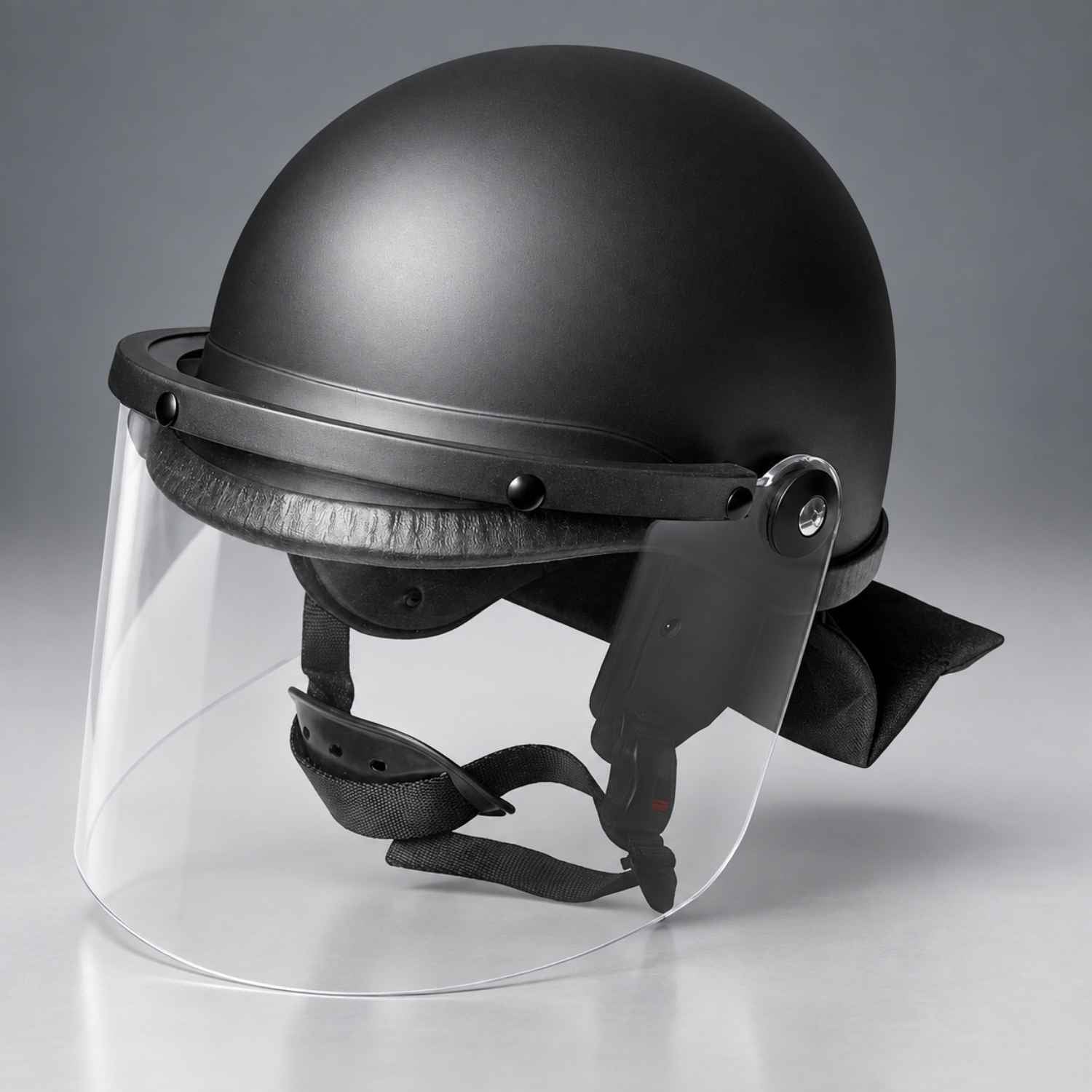 Damascus Riot Control Helmet | DH1 on a gray studio bacground