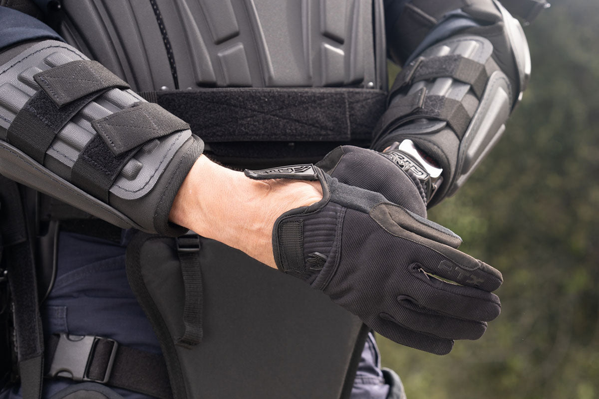 Damascus ATX66 Unlined Hybrid Duty Gloves in black with hook and loop wrist closure