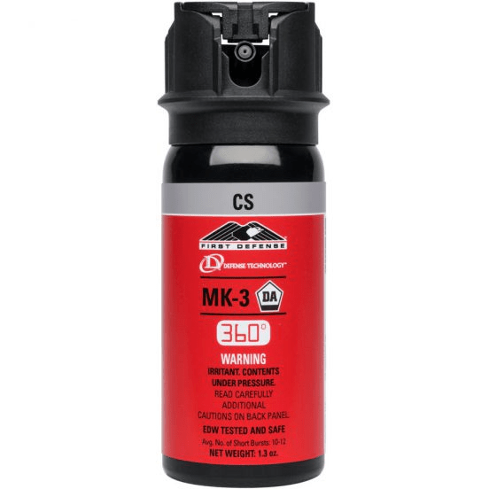 Red and black spray canister with visible branding on a white background
