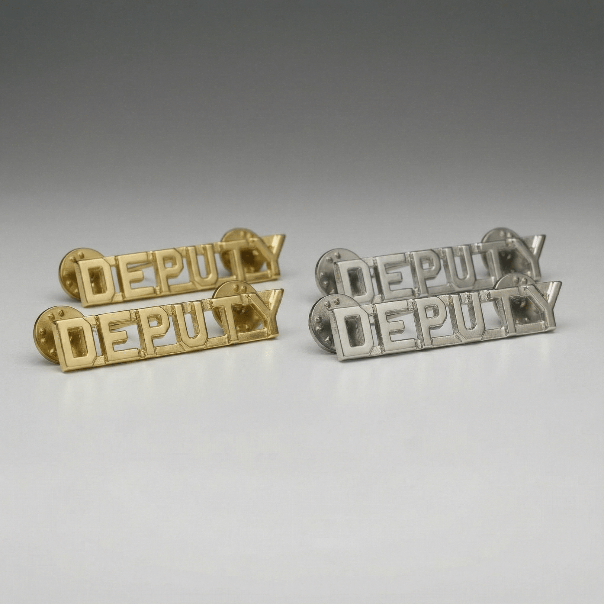 "Deputy" Sheriff Collar Pins (Gold or Silver) Pair - WCUniforms