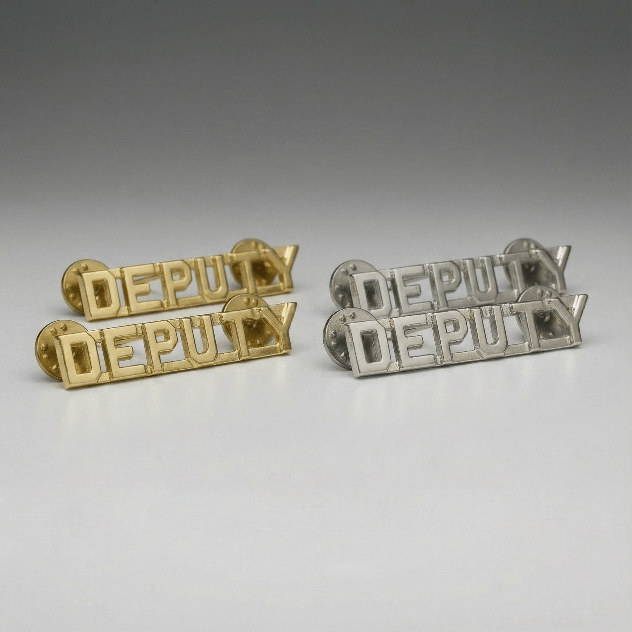 "Deputy" Sheriff Collar Pins (Gold or Silver) Pair - WCUniforms