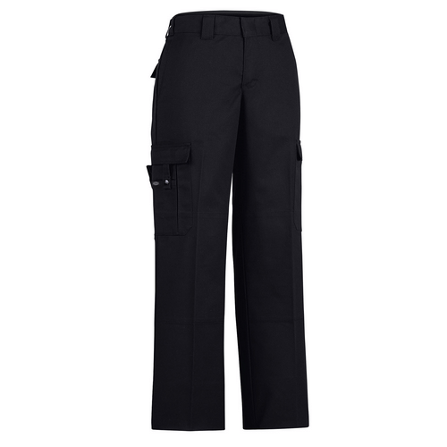 Dickies Women's Flex Comfort Waist EMT Pant in black, designed for comfort and durability for EMT professionals.