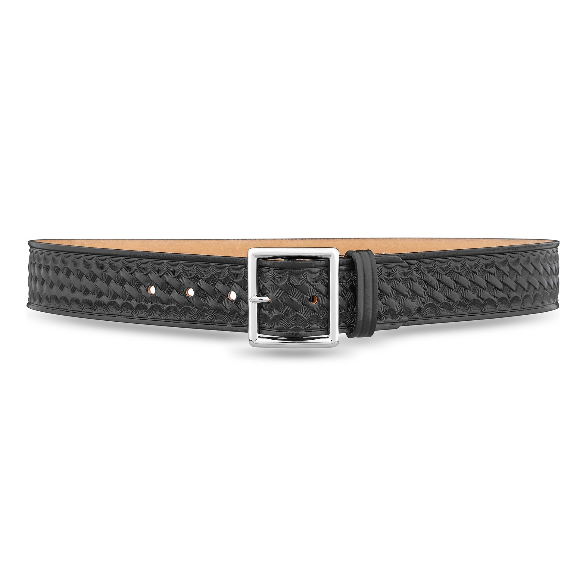 Dutyman 1-3/4"" Basketweave Leather Garrison Belt with Nickel Buckle 1621-32-9031 - WCUniforms