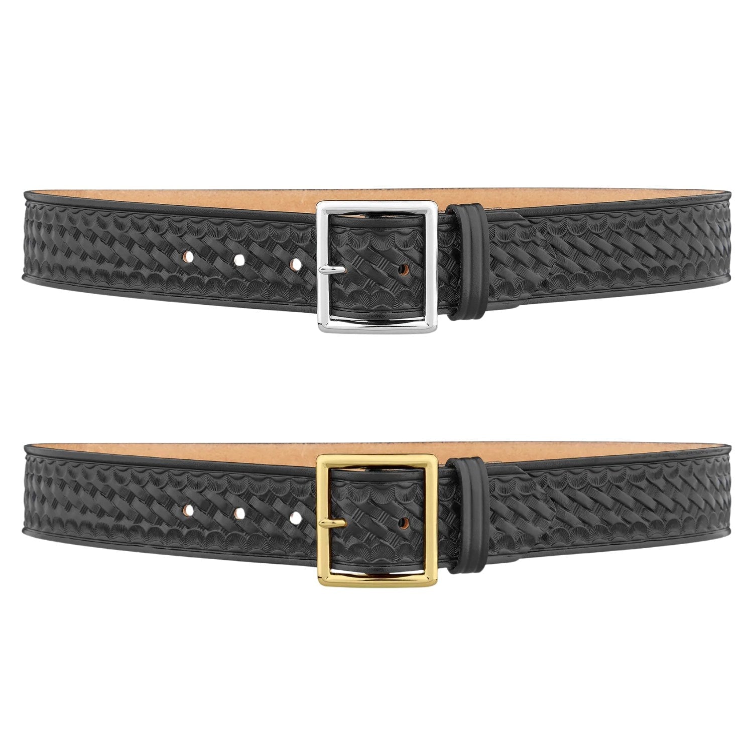 Dutyman 1-3/4"" Basketweave Leather Garrison Belt with Nickel Buckle 1621-32-9031 - WCUniforms