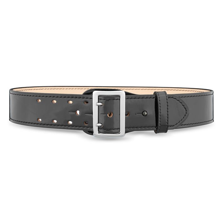 Dutyman 2-1/4"" High-Gloss Leather Sam Browne 2-Row Stitch Duty Belt with Nickel Buckle 1031-32-9001 - WCUniforms