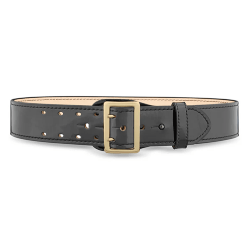 Dutyman 2-1/4"" High-Gloss Leather Sam Browne 2-Row Stitch Duty Belt with Nickel Buckle 1031-32-9001 - WCUniforms
