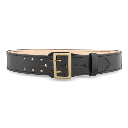 Dutyman 2-1/4"" Plain Leather Sam Browne 2-Row Stitch Duty Belt with Nickel Buckle 1011-32-9001 - WCUniforms