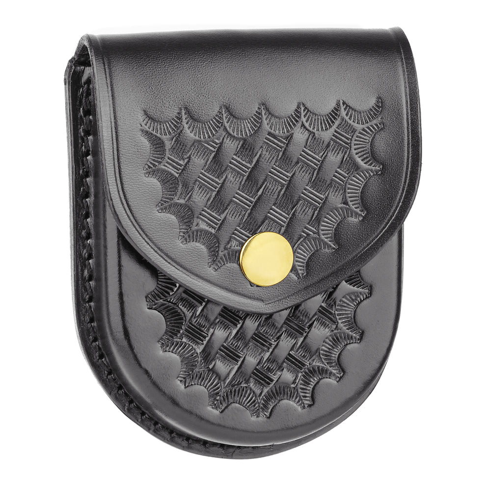 Dutyman Basketweave Leather Round Bottom Closed Single Cuff Case 8121B - WCUniforms