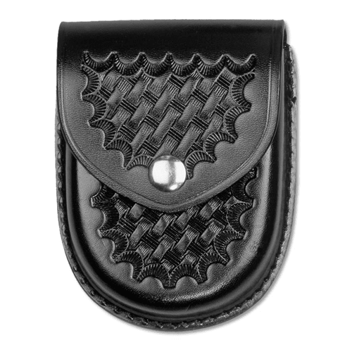 Dutyman Basketweave Leather Round Bottom Closed Single Cuff Case 8121B - WCUniforms