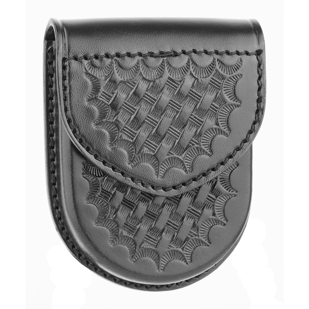 Dutyman Basketweave Leather Round Bottom Closed Single Cuff Case 8121B - WCUniforms