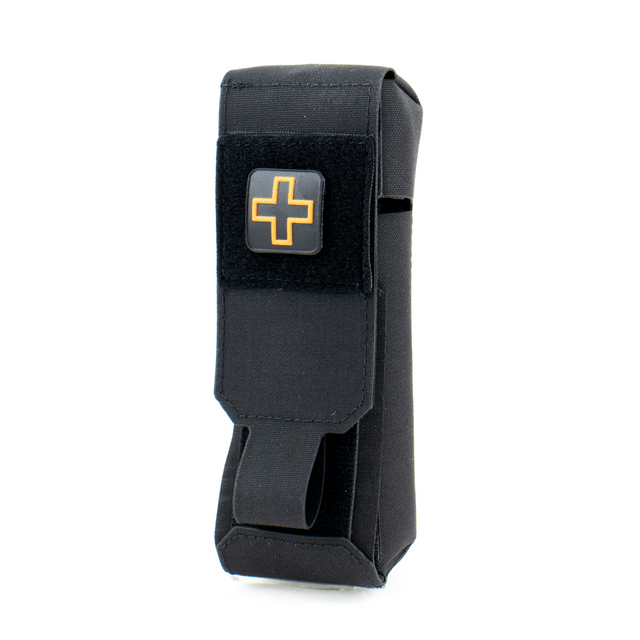 Eleven 10 Soft-Side TQ Pouch V2 in black, versatile and durable tourniquet carry solution with VELCRO strap.