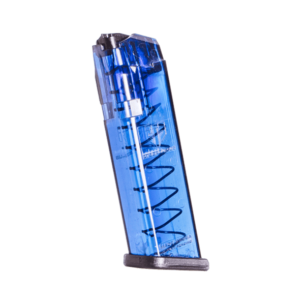 Elite Tactical Systems 9mm mag for Glock 17, 18, 19, 19x, 26, 34, and 45 (10 to 40 Rounds) Blue GLK-17BLU-3T