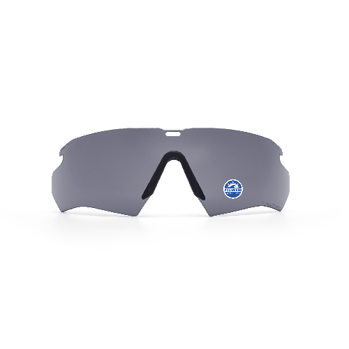 ESS Crossbow Polarized Gray replacement lens 740-0455, front view with black nosepiece